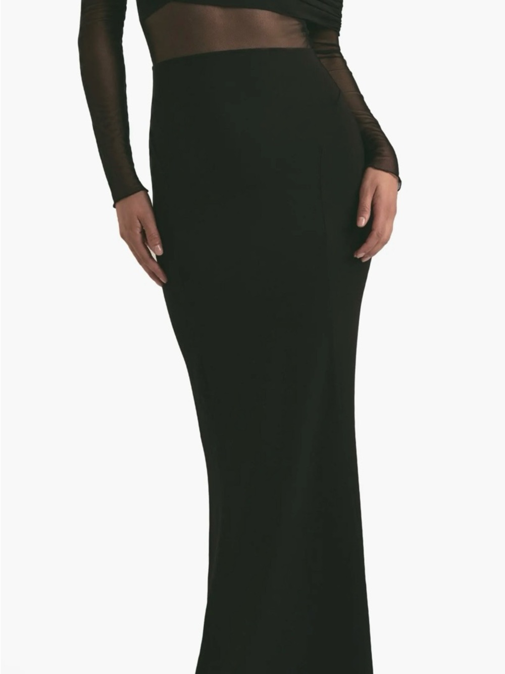 Favorite Daughter Black Long-Sleeve Maxi Skirt